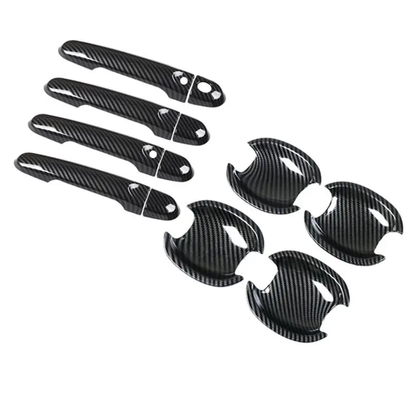 Для Nissan Note E12 2013-2019 углеродное волокно хромовое покрытие для дверных ручек автомобиля наклейки для стайлинга автомобиля аксессуары