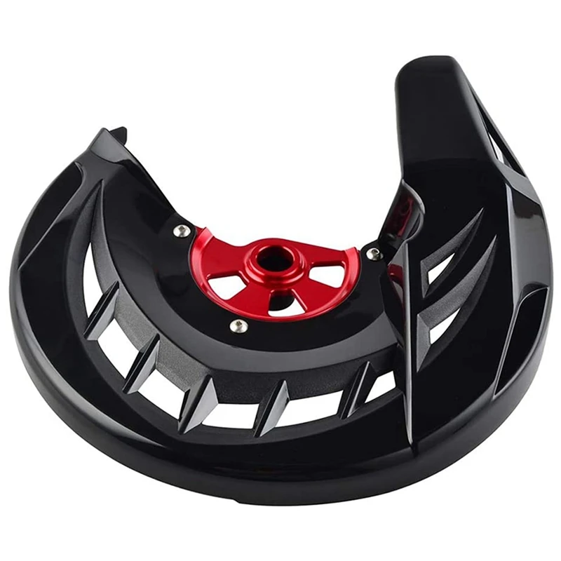 

2 Pcs Motocycle Front Brake Disc Guard Protector Cover for Honda CR 125R 250R 2004-2020 CRF250R, Red & Black