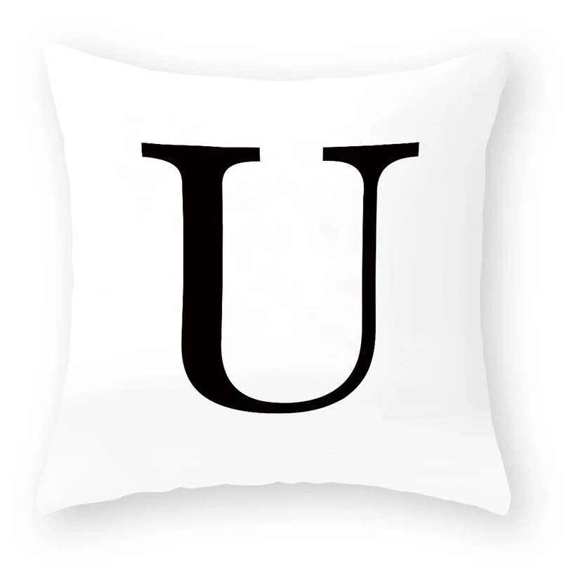 Английский декоративный 26 Подушка с надписью Полиэстеровая накидка алфавитом