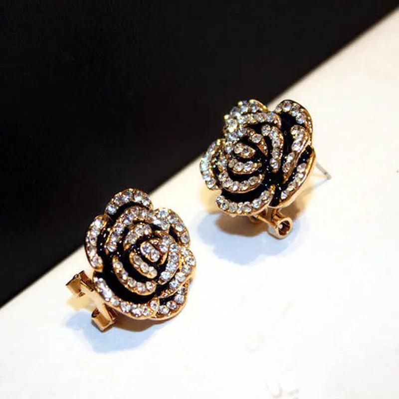 

Famous Luxury Brand Designers Jewelry Camellia Flower Earring Fashion Stud Earring For Women