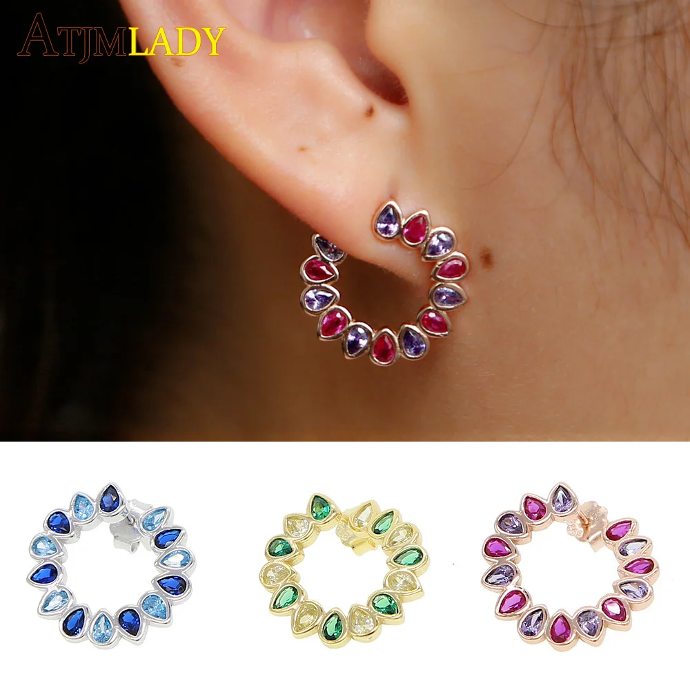 Серьги женские из серебра 100% пробы с фианитами | Украшения и аксессуары