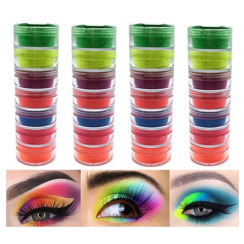 

7 цветов Тени для век Пудра Блеск Мерцающий пигмент Многофункциональный очаровательный долговечный макияж для женщин тени для век макияж