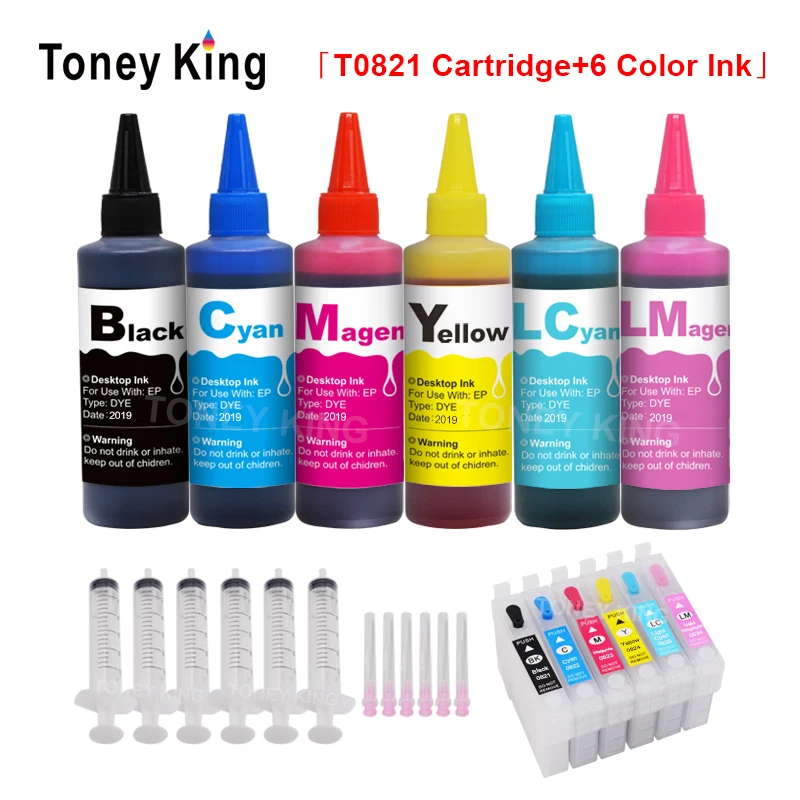 Заправляемые картриджи Toney King для принтера Epson Artisan 635 725 730 835 837 1430 600 мл 6