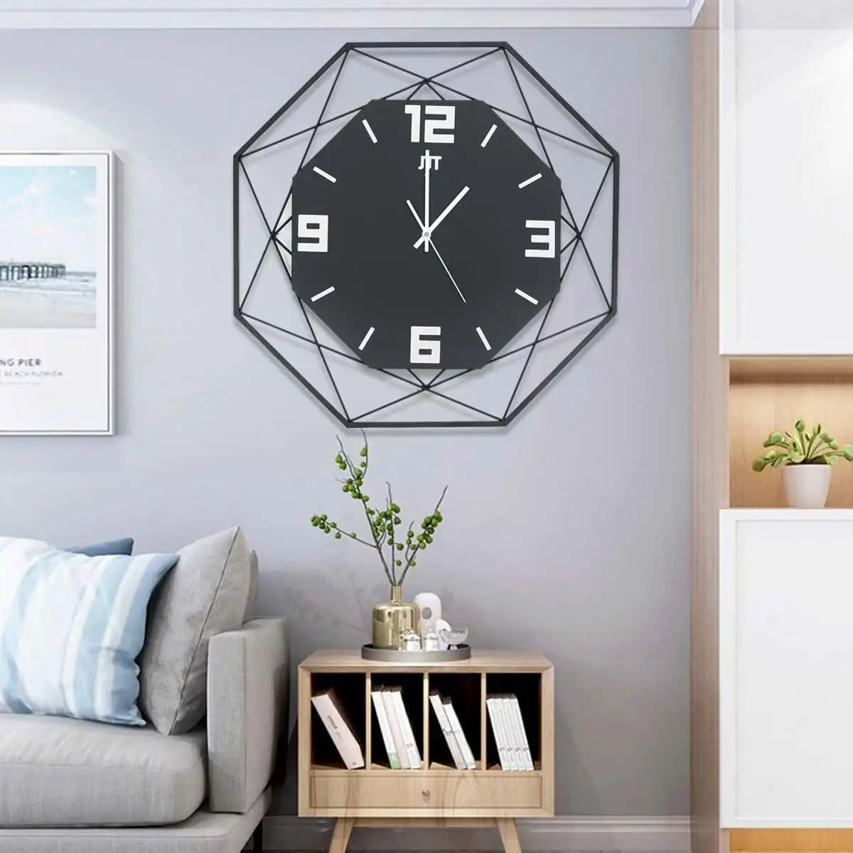 

55X55CM Large Vintage Wall Clock Creative Watch Wall Modern Home Interiors Decoration Quartz Horloge Silent Living Room Art