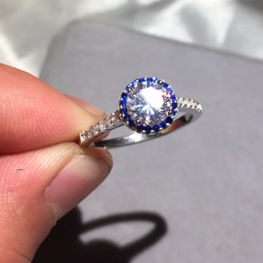 Женское кольцо из серебра 925 пробы с бриллиантами 1 карат|diamond jewelry|jewelry wedding ringsjewelry