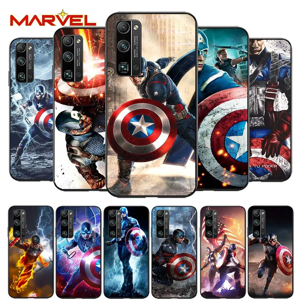 

Captain America cool for Huawei Honor 30 20 10 9S 9A 9C 9X 8X MAX 10 9 Lite 8A 7C 7A Pro Silicone Soft Black Phone Case