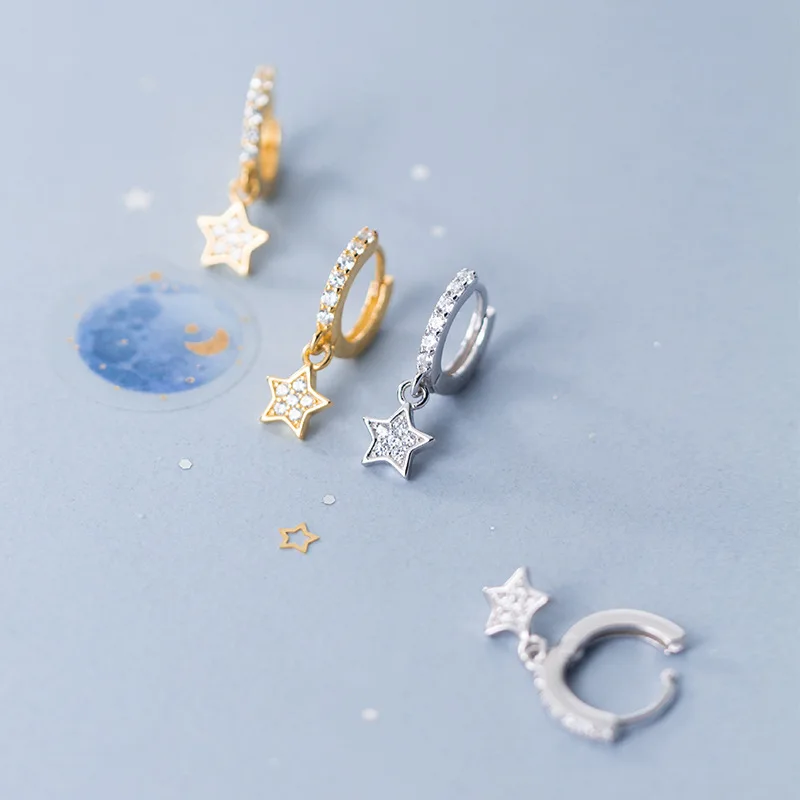 

Серьги-кольца с фианитами, серебряные серьги-кольца для пирсинга