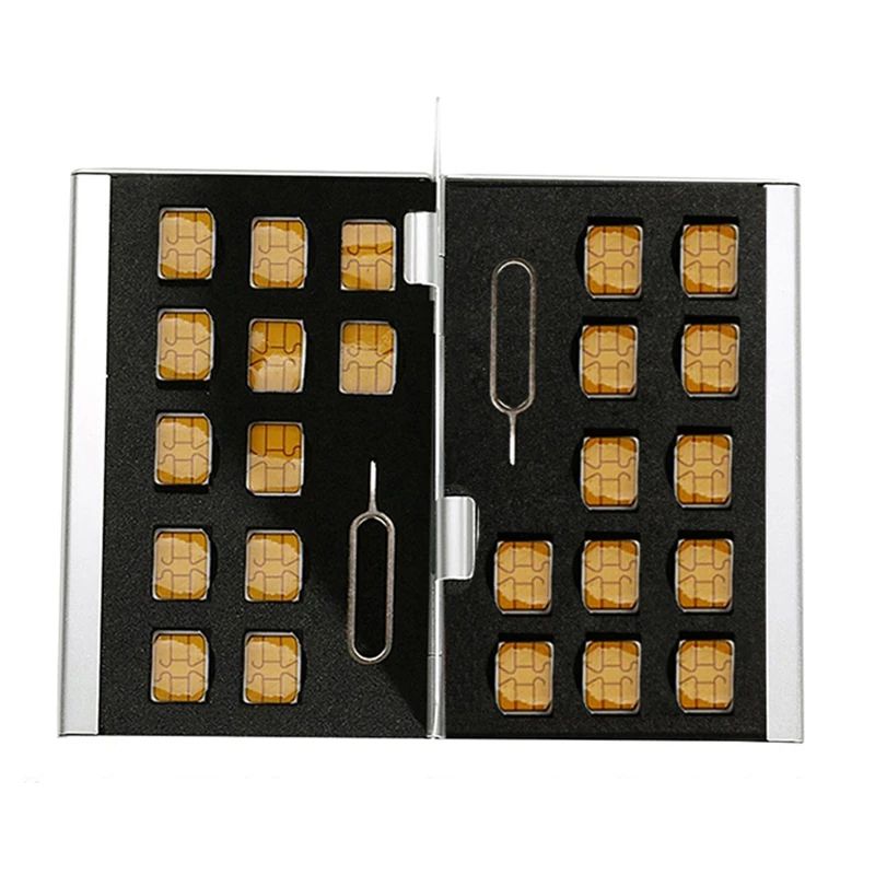 Алюминиевый футляр для хранения чехол телефона с отделением карт Nano SIM и pin |