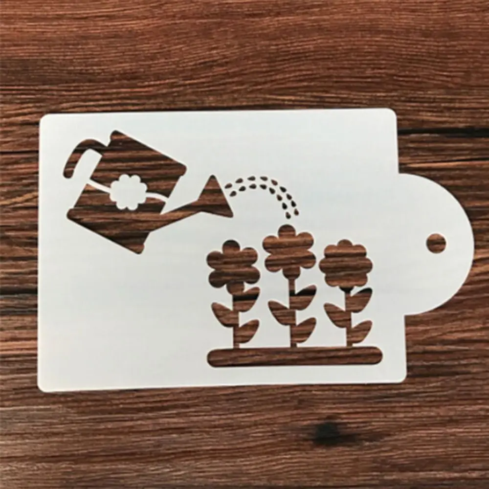 1 шт. простой чайник полив цветы в форме многоразового трафарета аэрограф