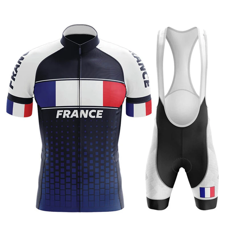 Майо Cyclisme Homme Pro Новый Велоспорт комплекты летние футболки French костюм гелевая