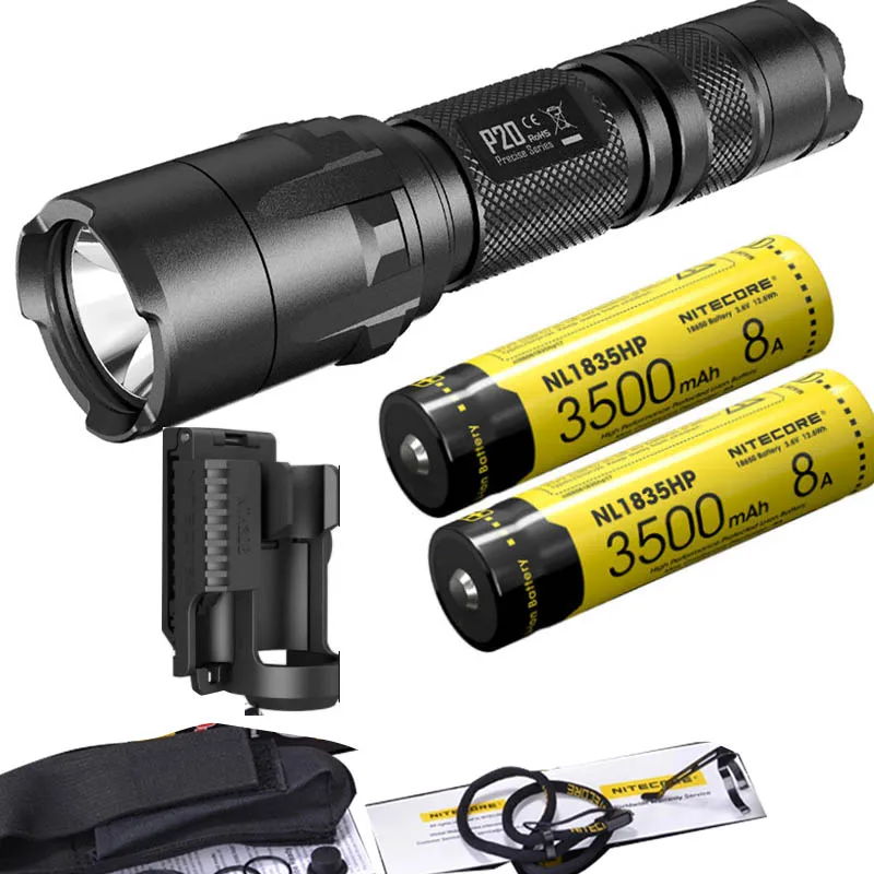 NITECORE P20 фонарик CREE XM L2 (U2) светодиодный Макс. 800LM луч двойной переключатель задний