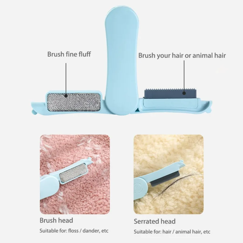 

2-Way Pet Hair Remover Roller Removing Dog Cat Hair From Furniture Self-cleaning Lint Pet Hair Remover One Hand Operate