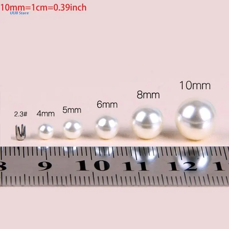 

Round Decorative Beads 4/5/6/8/10mm Simulation Pearl Jewelry DIY Clothing Decor Hair Accessories Gift for Girl