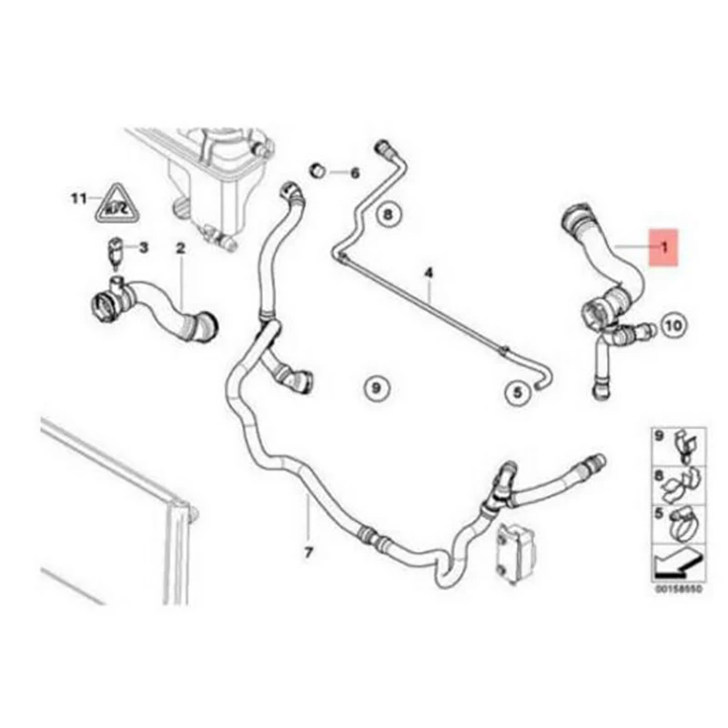 

Radiator Coolant Pipe Hose for BM-W E65 E66 730I 730Li N52 2005-2008 17127537745