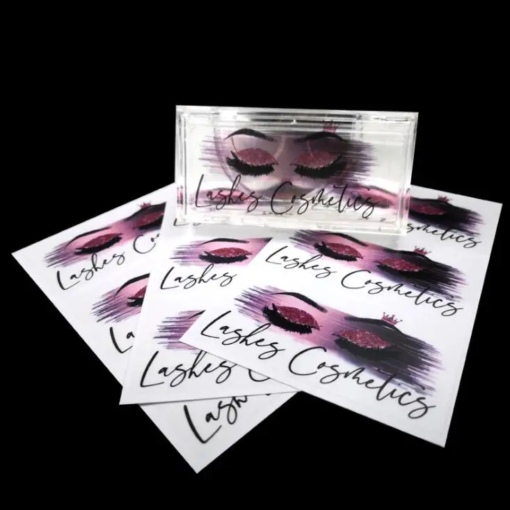 

Self Adhesive Eyelash Box Packing Sticker Label With Custom Logo Printing