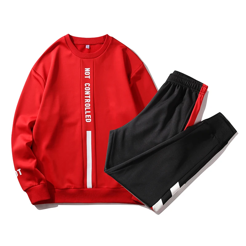 

Men's Tracksuit Spring Autumn Man Two-piece Set Sweat Suit Polyester Overalls Korean Leisure Suit Plus Size Hoodies Harlan Pants