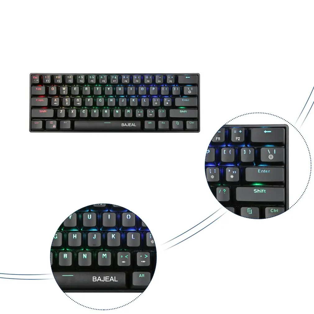 Клавиатура для планшета проводная USB Type-C 61 клавиша механическая бесшумная