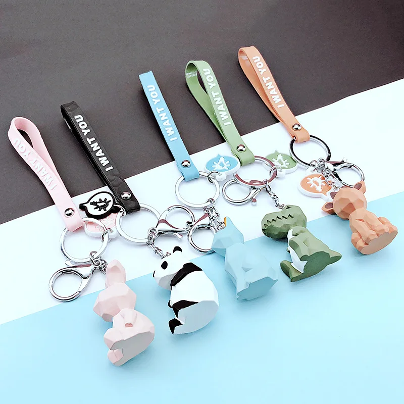 

Cute Dinosaur unicorn rabbit animal Keychain for women men Key Ring trinket cartoon Cat Key Chain Car key Bag pendant llavero