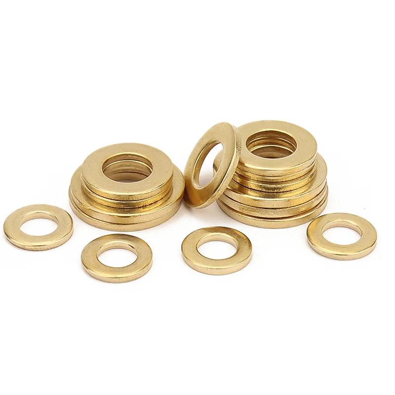 10/50pcs M2 M2.5 M3 M4 M5 M6 M8 M10 M12 GB97 DIN125 Solid Brass Copper Flat Washer Plain Gasket Pad High Quality | Обустройство дома