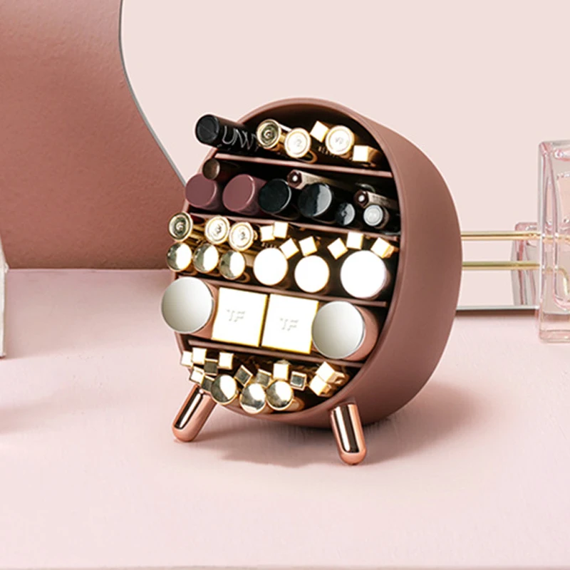 

Lipstick Lip Glaze Cosmetics Storage Box Rack Dustproof Desktop Makeup Organizer Shelf Eyebrow Pencil Eye Shadow Makeup Brush