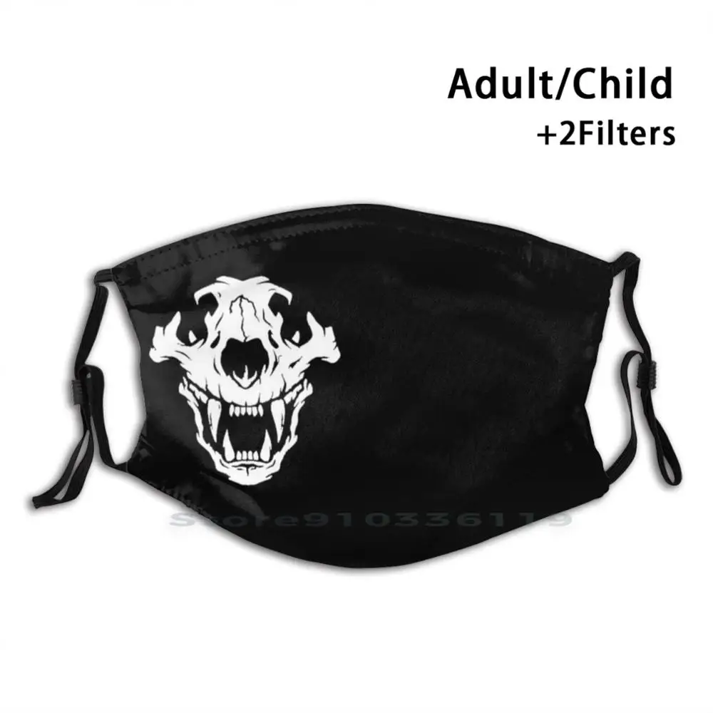 

White Lion Skull Adult Kids Washable Funny Face Mask With Filter White Black And White B W Lion Skull Lion Skull Monochrome