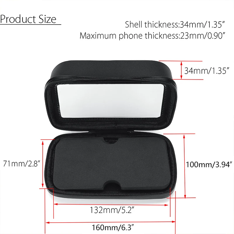 6 3 inch sun visor bike motorcycle phone holder bag waterproof bicycle handlebar stand mount pouch motorbike mobile support case free global shipping