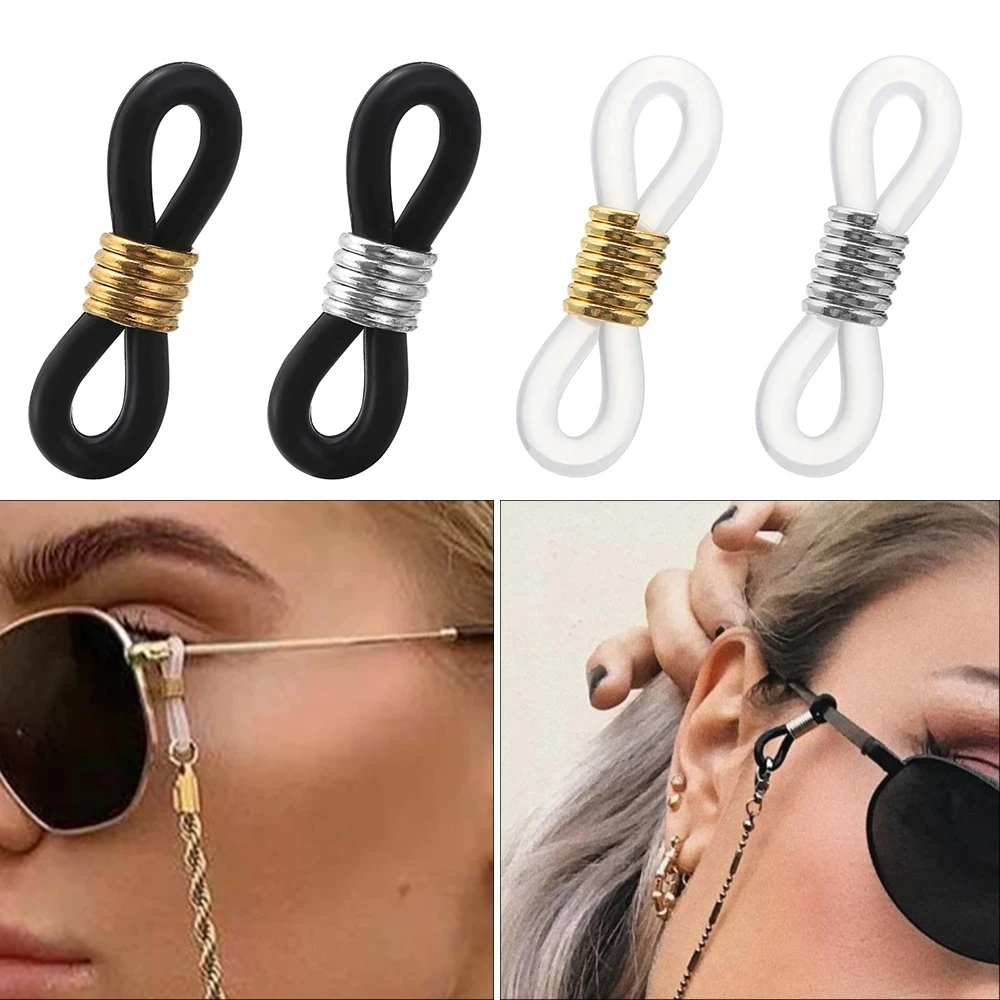 50Pcs Rubber Ear Hook Eyeglasses Anti-Slip Spectacles Chain Glasses Retainer Ends Rope Sunglass Cord Holder Strap Loop Connector images - 6