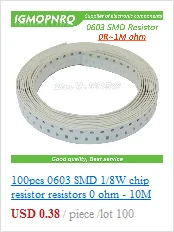 100 шт. 0603 SMD 1/8 Вт Резистор проволочного чипа резисторы 0 ohm-10 м ом 0R 4.7R 100R 200R 220R 1K 4,7 K 4K7 10K 100K 200K 220K сопротивление