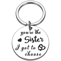 sister keychain best friend bff stainless steel women key chain for sister besties christmas wedding graduation gift key ring