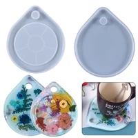silicone coaster moulds for resin casting water droplets shape coaster mold resin epoxy molds for diy cups mats home decor