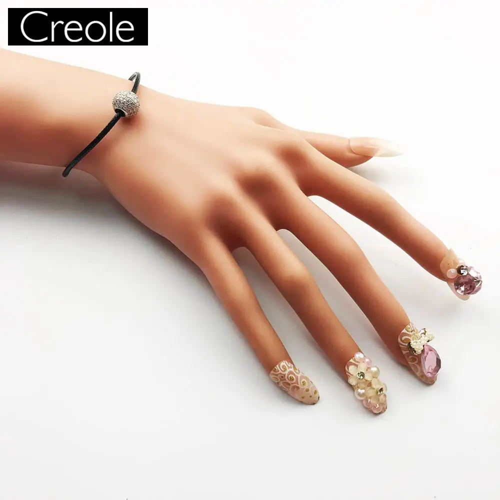 Бусины кулон белого кубического циркония со стразами с большим отверстием для