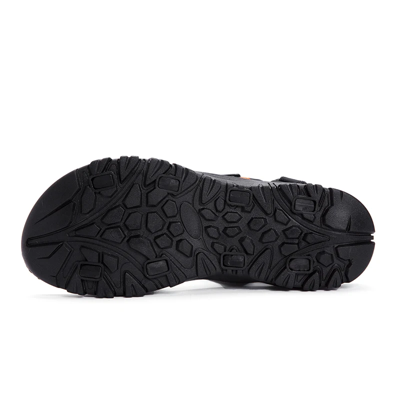 

Summer Mens Casual Sandals Leather Breathable Big Size 48 Walking Black Soft Sandalias Hombre New Fashion 2021