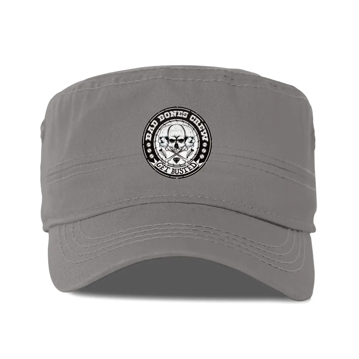 

Cotton printed cap. Bone logo design fashion sunshade hat. Curved brim flat-topped headgear. New men's and women's caps.