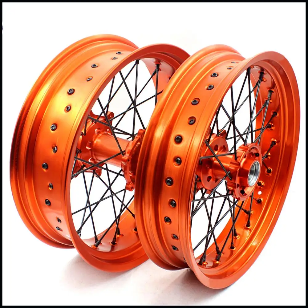 3 5/5 0 Supermoto Wheels Supermotard Rim Set для KTM SXF XC XCW XCF EXC EXCF 125 530 2003 2019 Orange Black Speak|Колеса| |