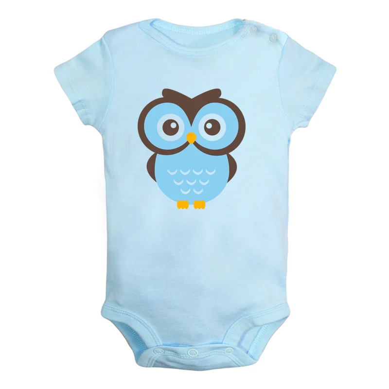 Funny Cute Fish Flounder Owl Newborn Baby Girl Boys Clothes Short Sleeve Romper Jumpsuit Outfits 100% Cotton Christmas Gift | Мать и
