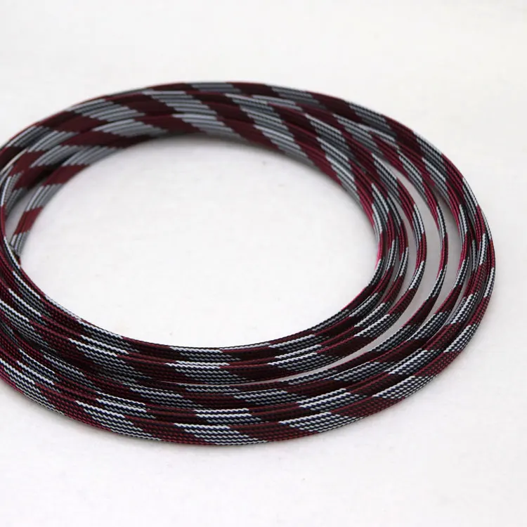 Черная белая розовая ПЭТ плетеная проволочная втулка 4 6 8 10 мм плотная