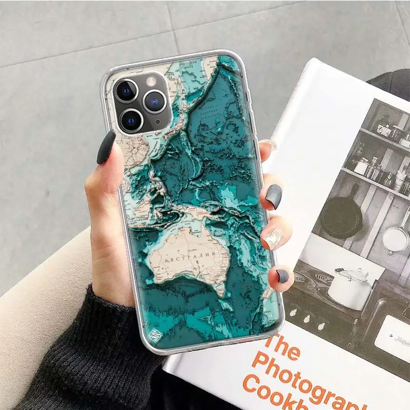 Дорожный Чехол для телефона с картой мира мягкий чехол iPhone 14 13 Pro 11 15 Art 12 XR X XS Max 7 8 6S