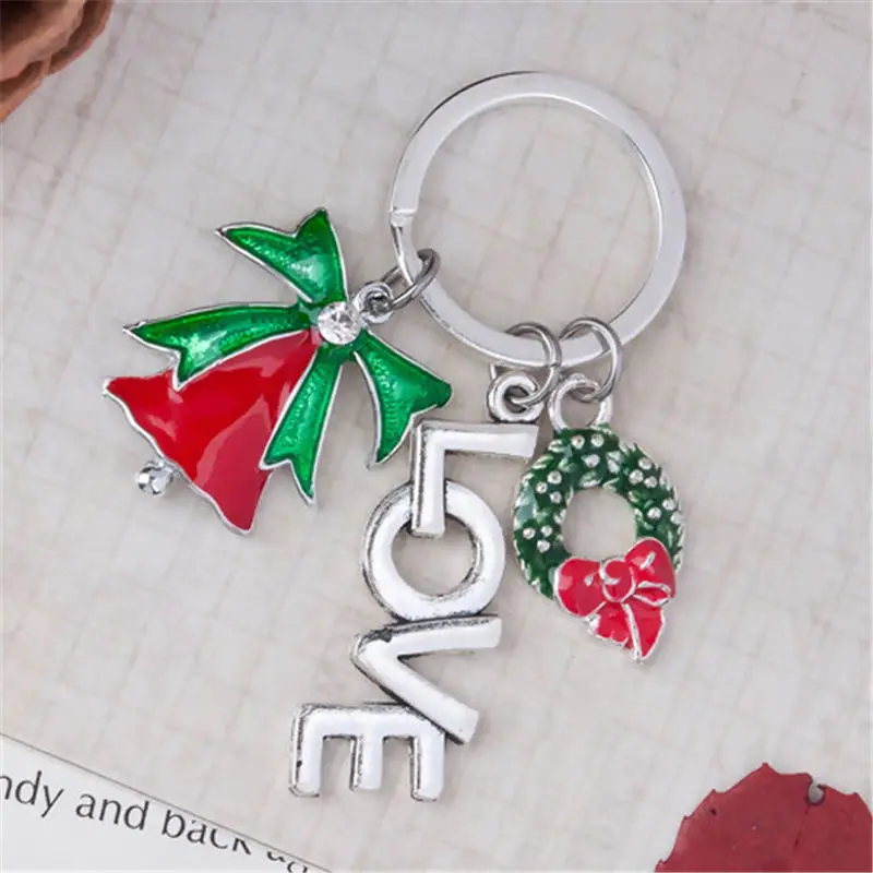 1 шт. брелок для ключей Рождественский Снеговик Олень домик Jingle колокольчик