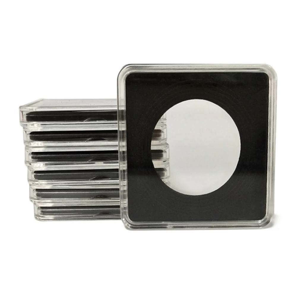 

Acrylic Square Collectable Coin Box Case with Adjustable Gaskets for 40/43/46/49/52/55mm Coins Collection Storage Organizer