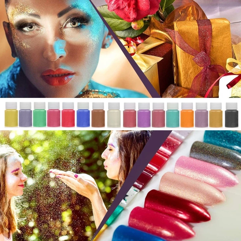 

48 Colors Cosmetic Grade Pearlescent Natural Mica Mineral Powder Epoxy Resin Dye Pearl Pigment DIY Jewelry Crafts Making