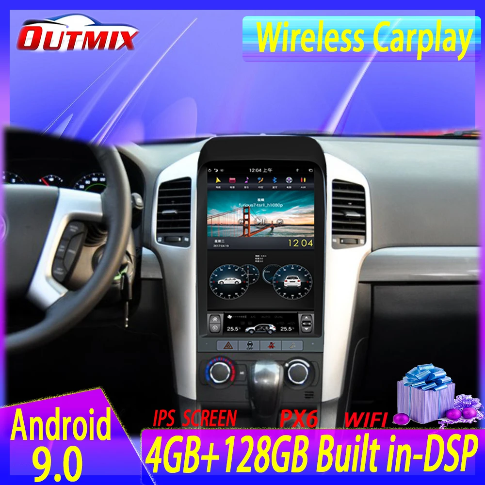 

128G Andriod 9 для Chevrolet Captiva 2006-2012 Tesla Style Автомобильная GPS-навигация автомобильное радио головное устройство мультимедийный плеер Carplay DSP