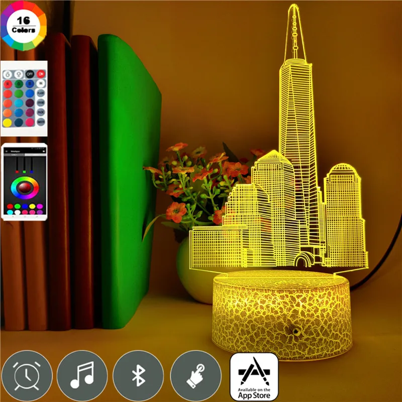 

Empire State Building 3D LED Nightlight USB 7 Color Changeable Mood Bedroom Table Lamp Friends Family Gifts Souvenir App Control