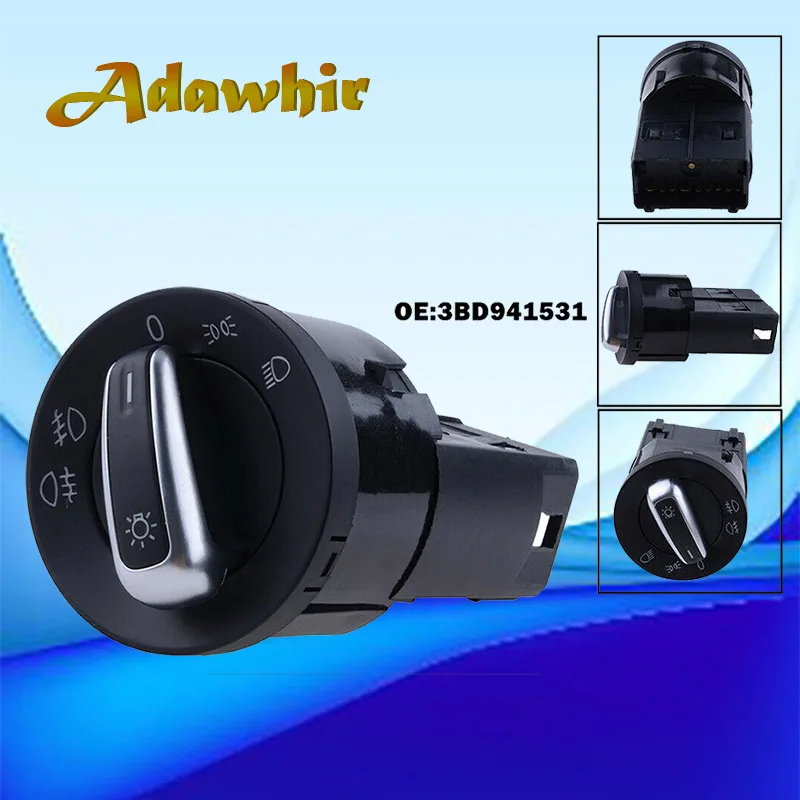 Лучший хромированный переключатель управления светильник для VW Jetta Mk4 Bora Passat B5