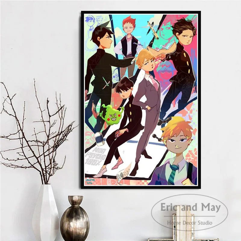 Mob Psycho (милый чудак 100 Аниме Холст Картины Плакаты и печать фотографии на стене