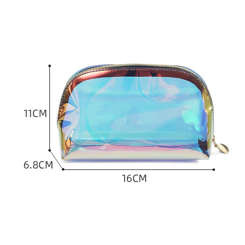

New TPU Laser Cosmetic Bag Waterproof Colorful Cosmetic Bag Storage Bag Three-piece Set Large Medium and Small Cosmetic Bag