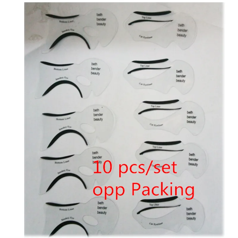 

10pcs Eyeliner Mold Smoky Makeup Cat Eye Eyeliner Beauty Card Template Shaping Tools Eyeliner Eyebrows Template