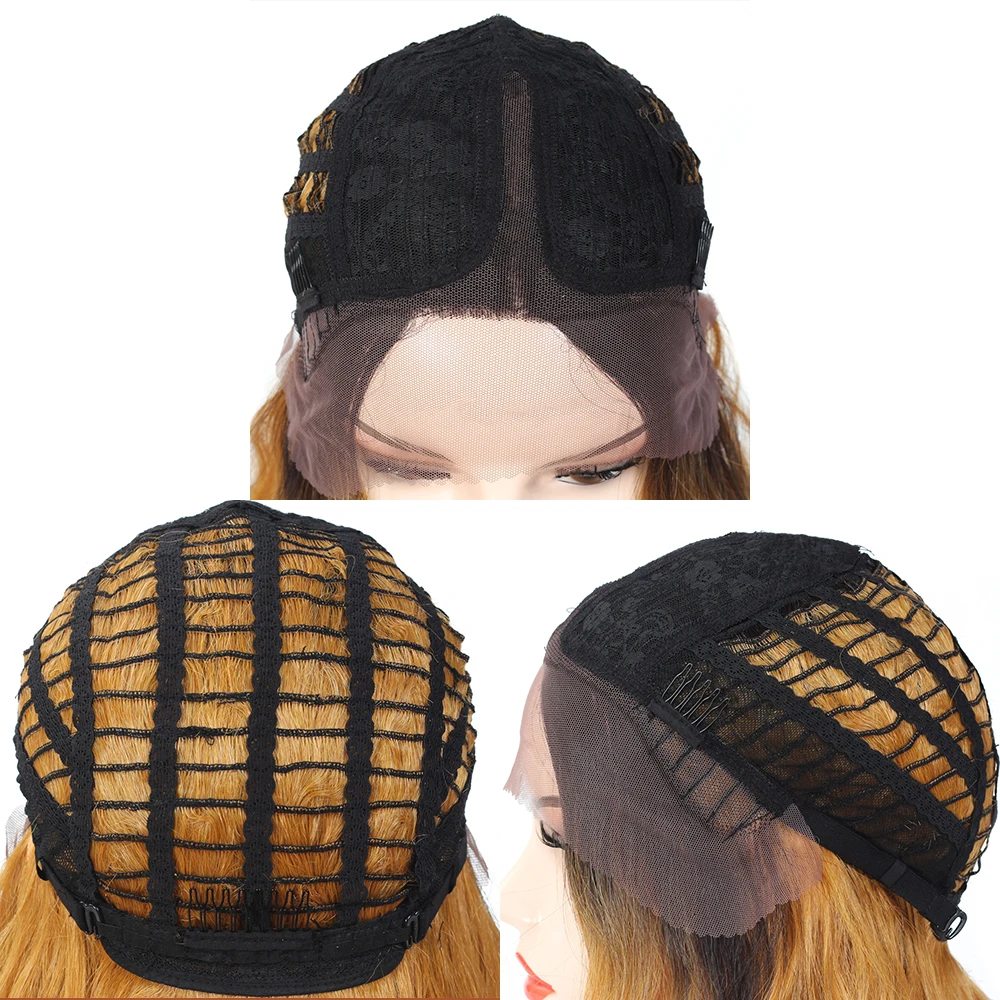 

Synthetic Lace Front Wigs Black Color Natural Wave Long Free Part Hair Wig For Black Women X-TRESS Heat Resistant Fake Hair