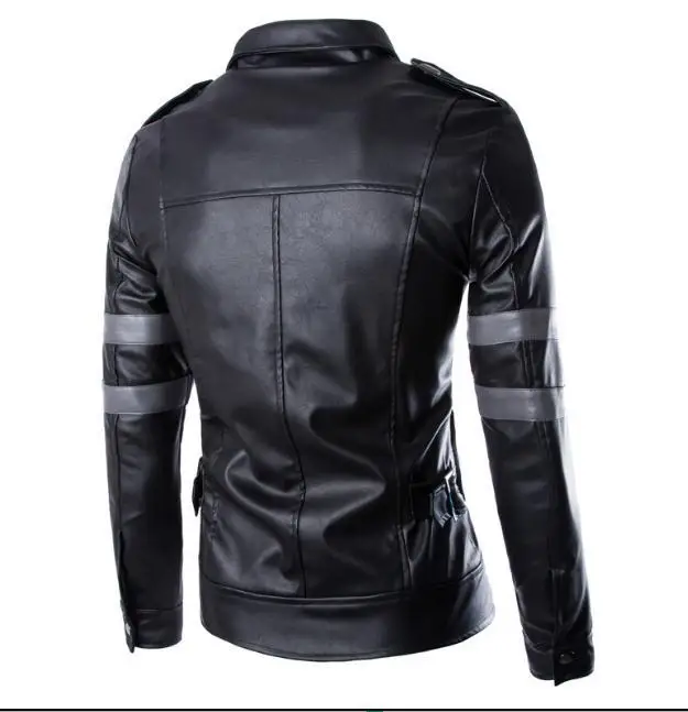 

2021 Spring Fashion Mens Cool bomber Jackets Men Jacket Collar Slim Fit Motorcycle Leather Jacket Coat Outwear Streetwear