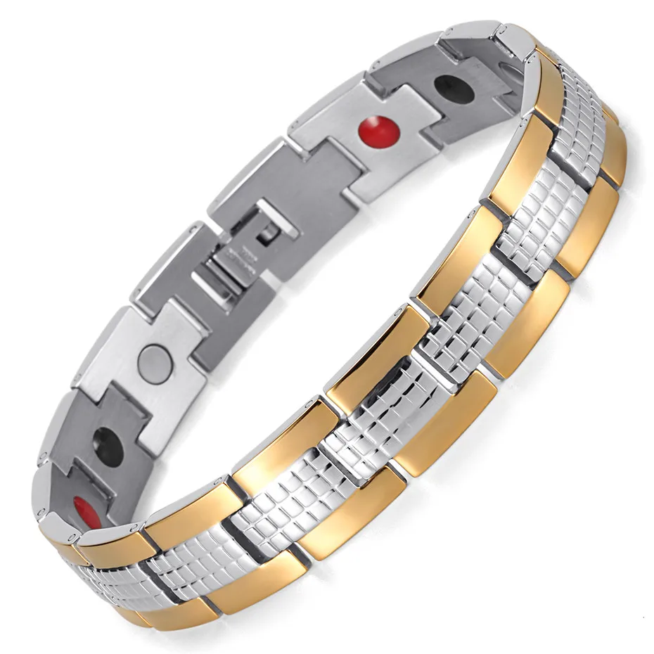 

Men's Health Bracelets & Bangles Magnetic Germanium Bio Energy H Power Stainless Steel Charm Bracelet Jewelry for Man