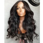 180% Плотность 26 дюймов длинный волнистый кружевной передний парик Синтетический для черных женщин предварительно выщипанные длинные термостойкие Повседневные детские волосы